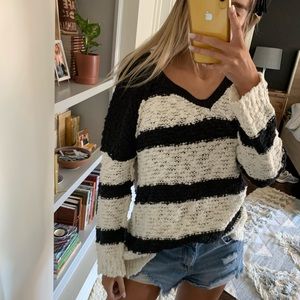 Black and White Striped Free People Sweater!